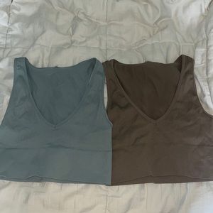 blue and tan tank tops! Selling both together